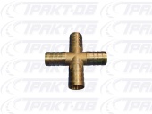 Соеденитель шланга  КРЕСТ (под хомут 16мм) 95514, СШХ16Х