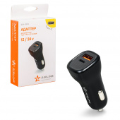 Адаптер автомобильный Type-C PD + QC 3.0 36Вт, 12/24В 03468, ACH-CQC3