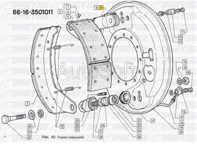 Схема тормозного цилиндра газ 66