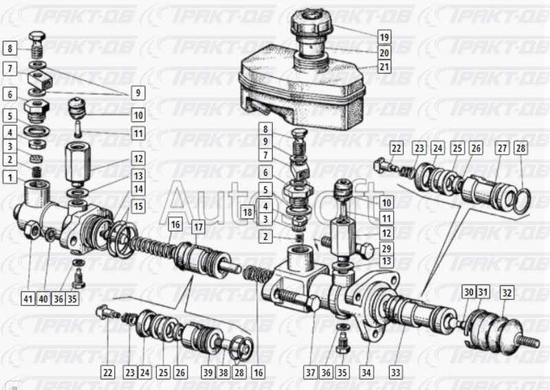 Главный цилиндр сцепления газ 3307 схема