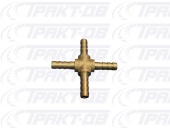 Соеденитель шланга  КРЕСТ (под хомут 06мм) 19794, 2-3108-5-06