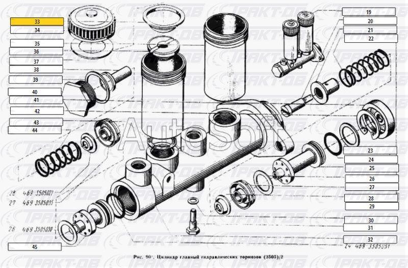 Схема главного тормозного цилиндра уаз 3151