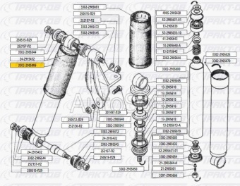 Аммортизатор газомасляный (передний/задний) (БАК.00313) 3302-2905006
