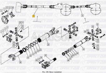 Вал кардан основной (квадр/фл) L=818мм  (Гродно) 5511-2205011-13
