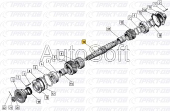 Вал первичный раздаточной коробки (нового образца) (АО АЗ УРАЛ) 4320Х-1802023