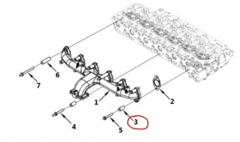 Направляющая болта выпускного коллектора 3945252