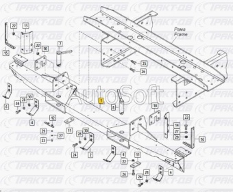 Балка буксирной поперечины 6460-оригинал (завод) 6460-2801100-00