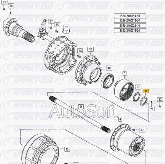 Гайка подшипника редуктора 6520-оригинал (завод) 6520-3104077-00