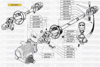 Вал карданный рулевого под ГУР (L=460мм) (ОАО ГАЗ) 3302-3401042-12