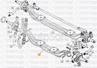 Балка передней оси (стремянка 75х230) 5320-оригинал (завод) 5320-3001010-01