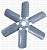 Крыльчатка вентилятора  (металл) (d=65мм, D=600мм) 236НЕ-1308012