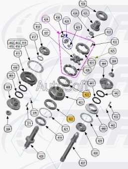 Подшипник среднего редуктора (6520) 1042924К1М 1042924