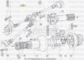 Вал карданный (промежуточный) (КАРДАН-СЕРВИС) (L=858мм) 3308-2202010-10